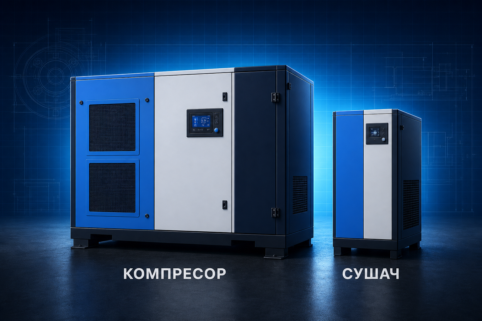 Компресор и сушач достапни за изнајмување