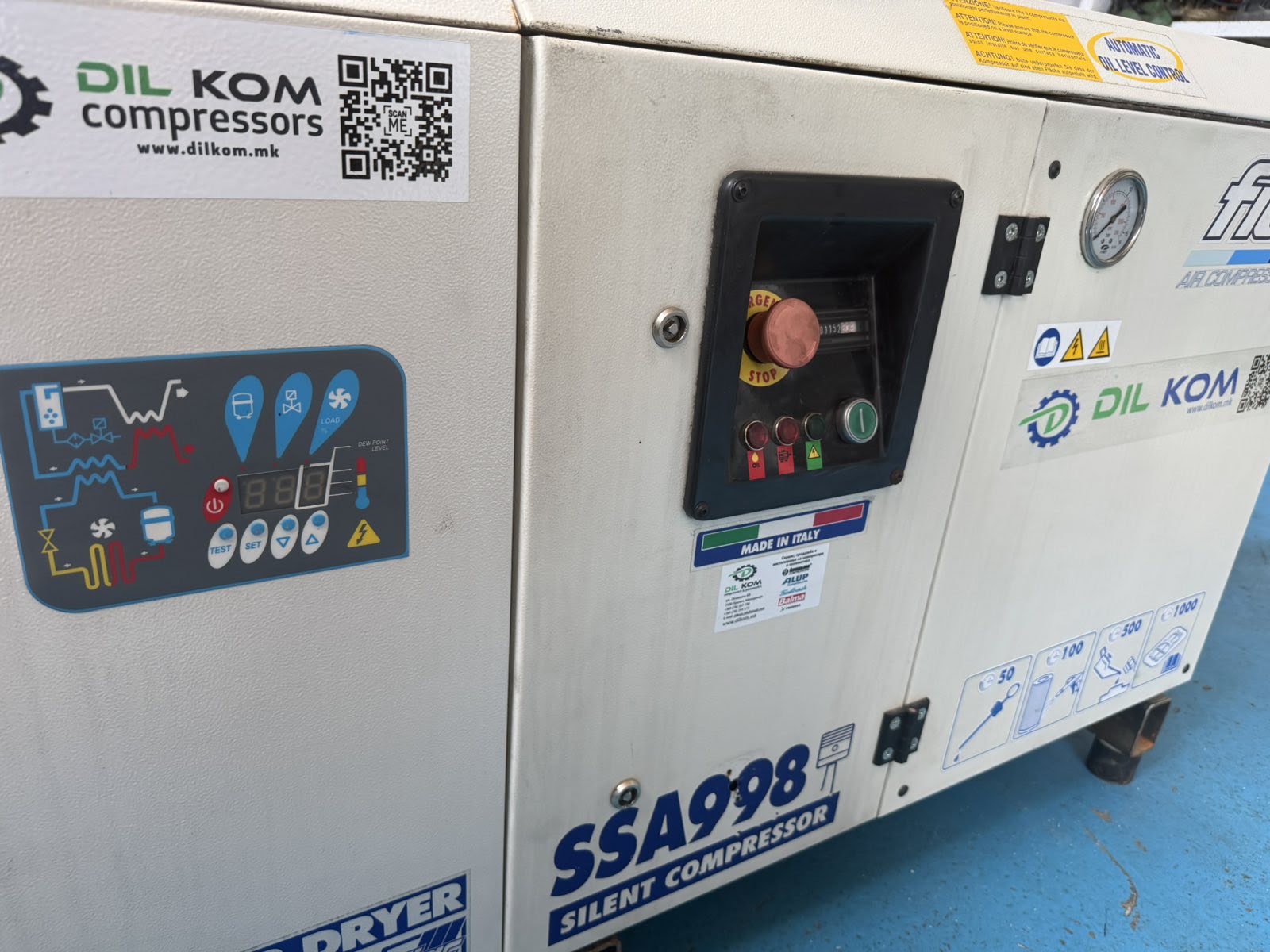 Половен клипен компресор FIAC SSA 998 со сушач